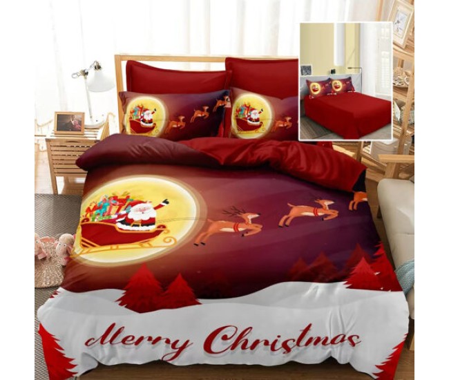 Lenjerie pat finet 3d 6 piese craciun f-xmas57 Lenjerie pat finet 3d 6 piese craciun f-xmas57
